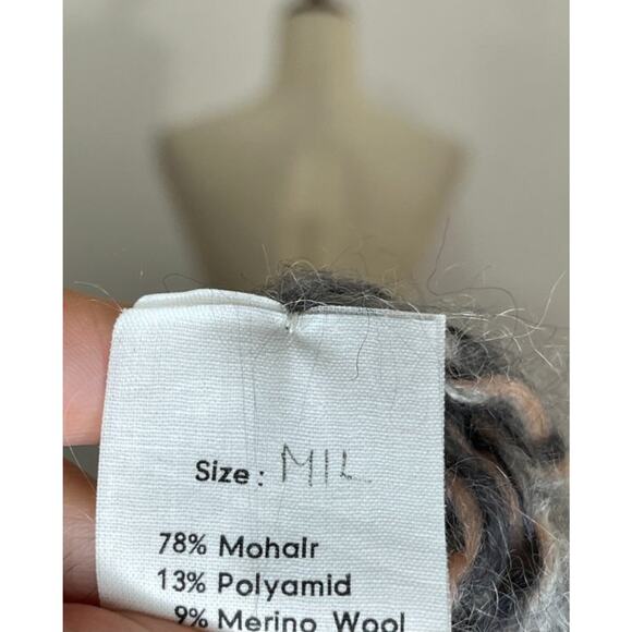 MAIAMI Basic Sz M/L Mohair Blend Toggle Cardigan Sweater Handmade - Picture 3 of 10